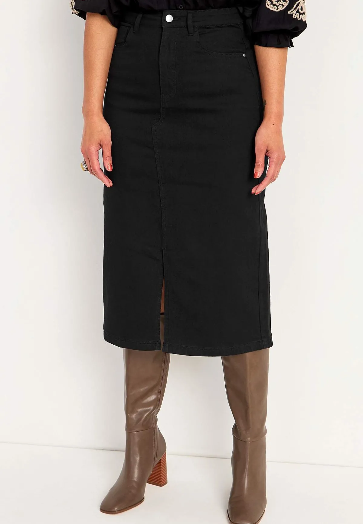 Cellbes of Sweden Jeanskjol med slits fram New