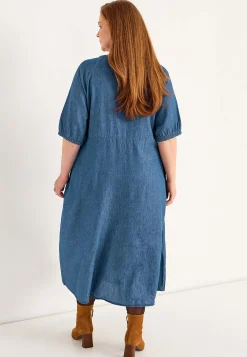 Cellbes of Sweden Jeansklänning med puffärmar Mellanblå Denim Online