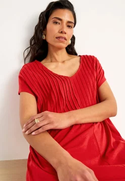 Cellbes of Sweden Kaftanklänning i trikå Mörkröd