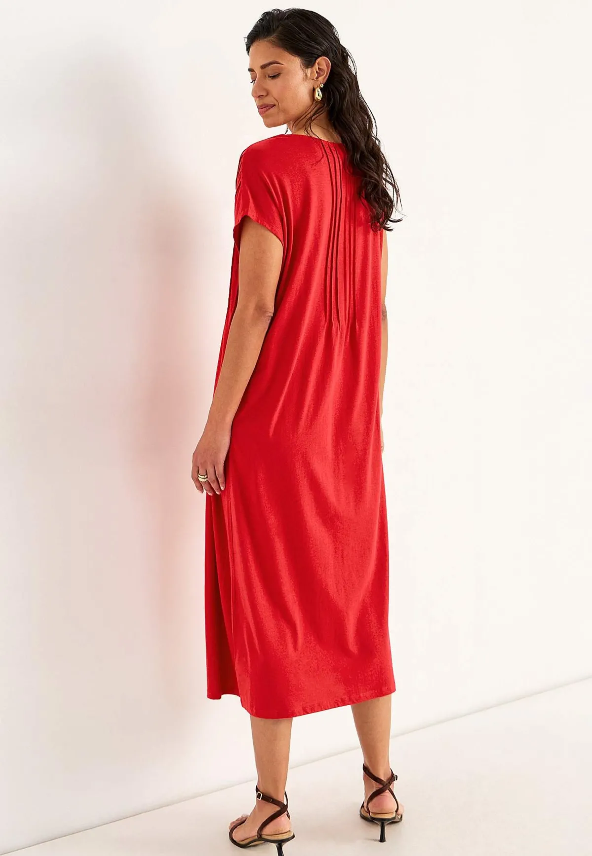 Cellbes of Sweden Kaftanklänning i trikå Mörkröd