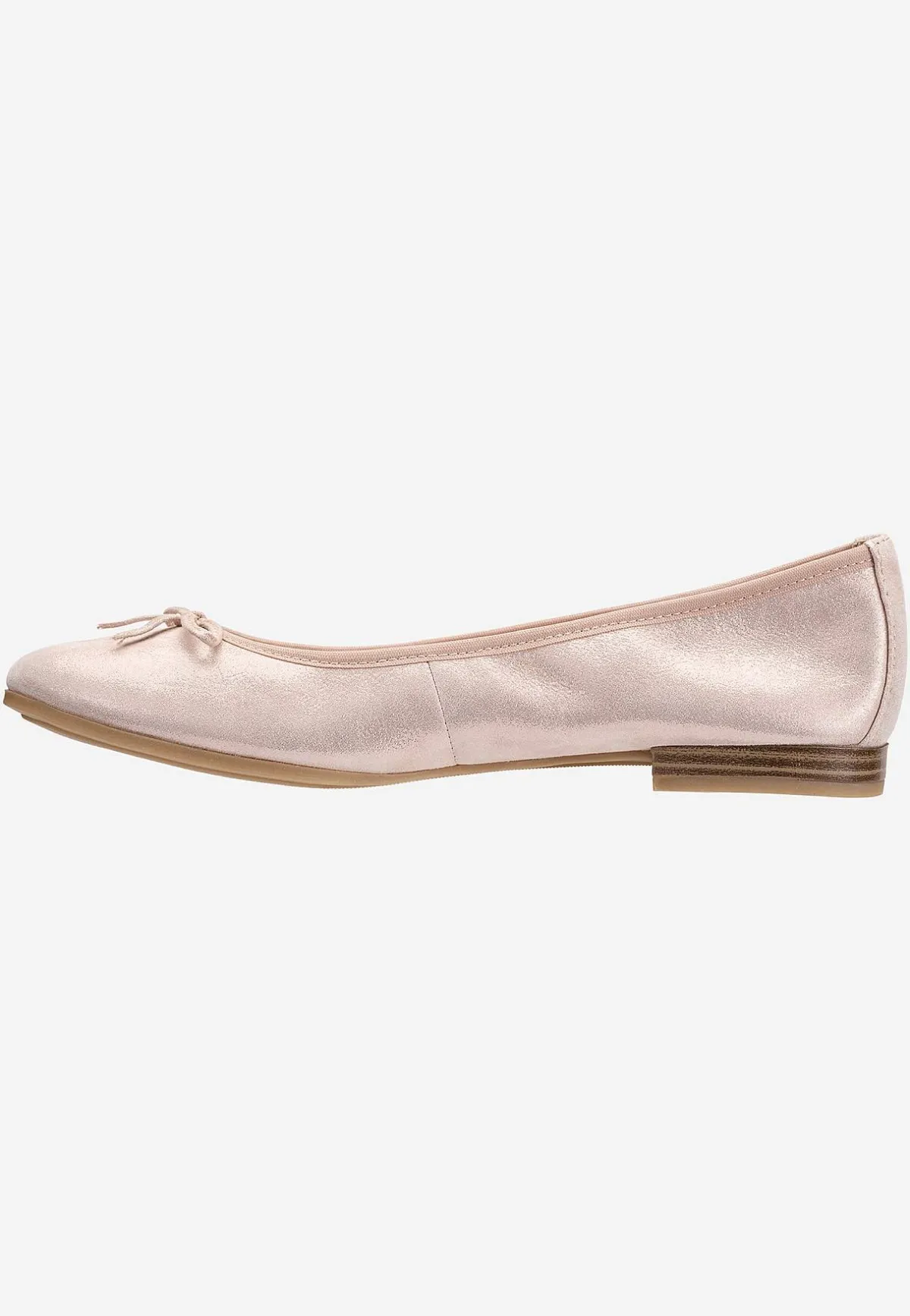 Tamaris Klassisk ballerinasko i skinn Gammalrosa Outlet