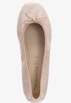 Tamaris Klassisk ballerinasko i skinn Gammalrosa Outlet
