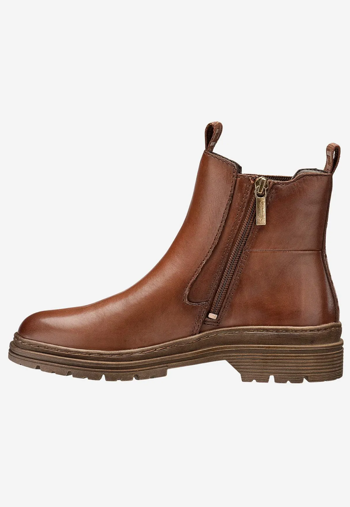 Tamaris Klassisk skinnkänga med dragkedja Brun New