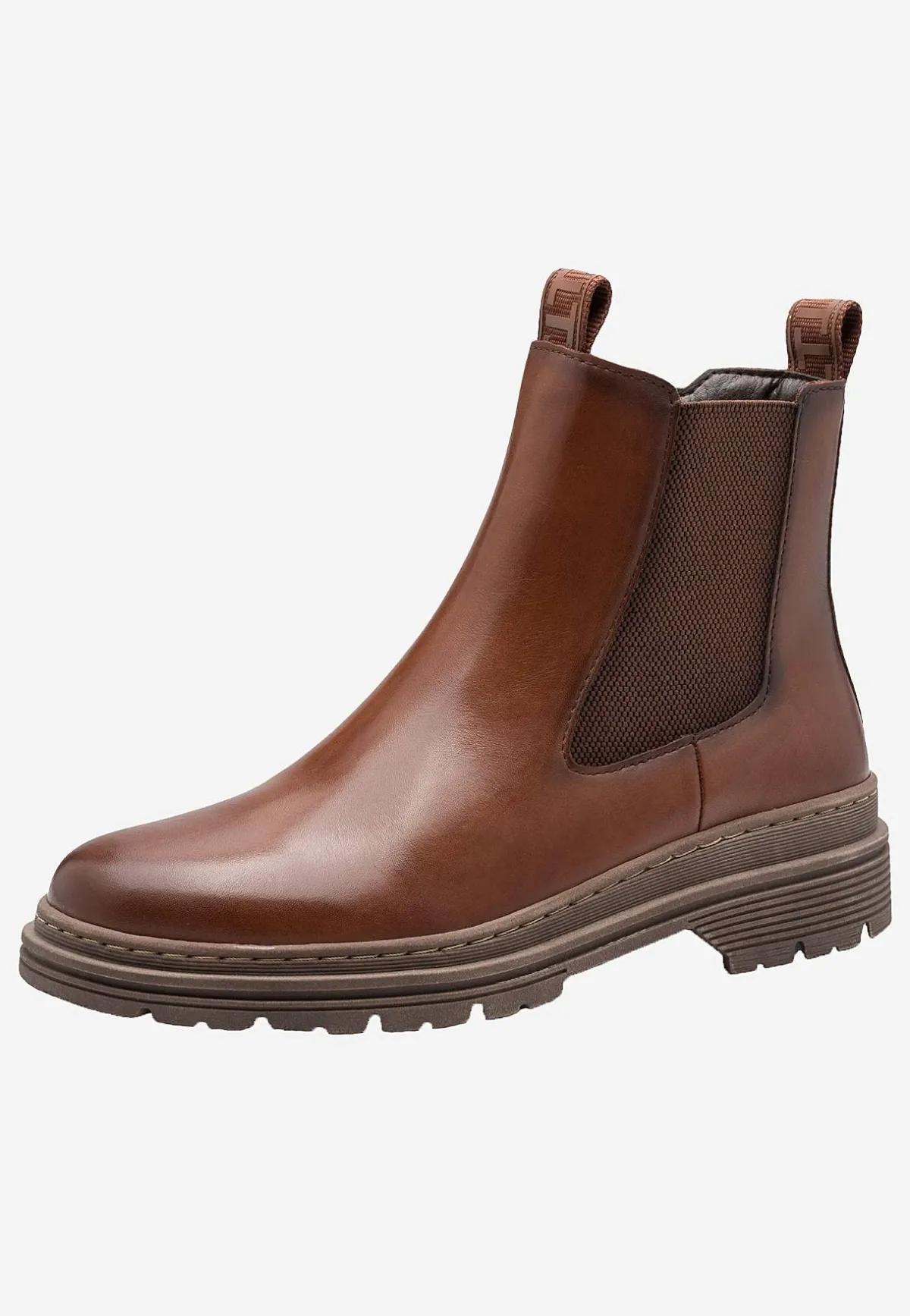 Tamaris Klassisk skinnkänga med dragkedja Brun New