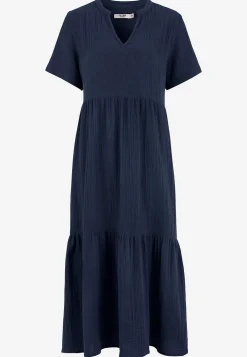 Cellbes of Sweden Klänning i krinklad bomull Marin Discount