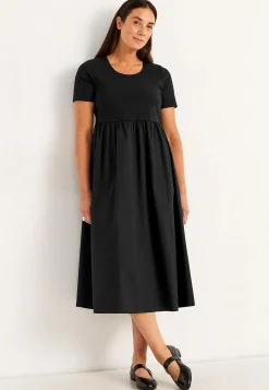 Cellbes of Sweden Klänning i poplin och trikå Svart Clearance