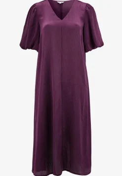 Cellbes of Sweden Klänning med puffärm Mörklila