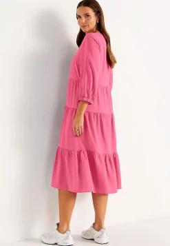 Cellbes of Sweden Klänning med volanger Mörkrosa Online