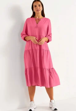 Cellbes of Sweden Klänning med volanger Mörkrosa Online