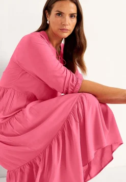 Cellbes of Sweden Klänning med volanger Mörkrosa Online