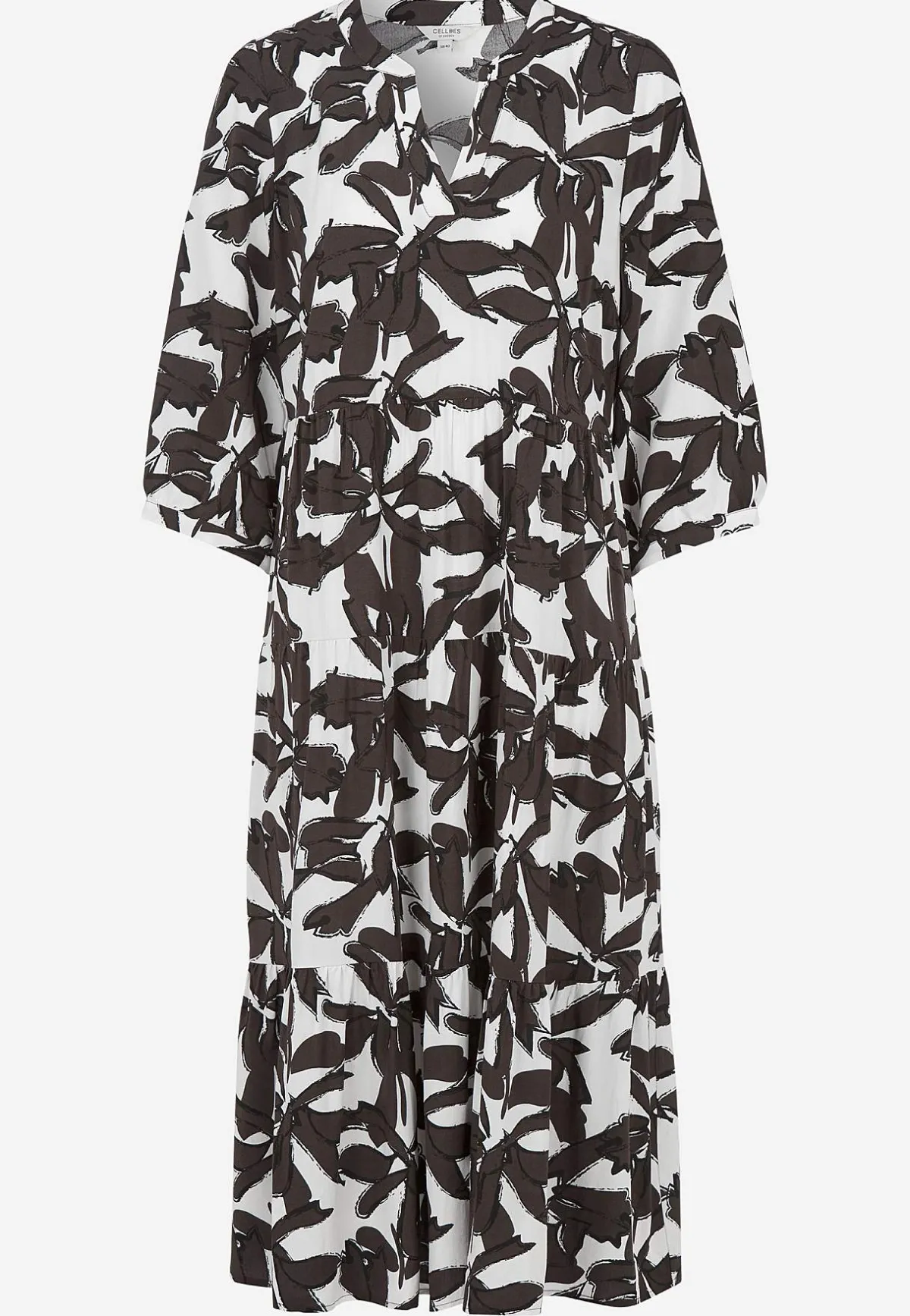 Cellbes of Sweden Klänning med volanger Brun / Mönstrad Outlet