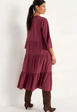 Cellbes of Sweden Klänning med volanger Vinröd New