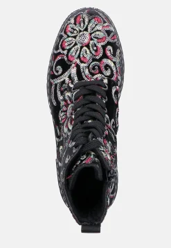 Rieker Känga med paljetter Svart / Mönstrad Online