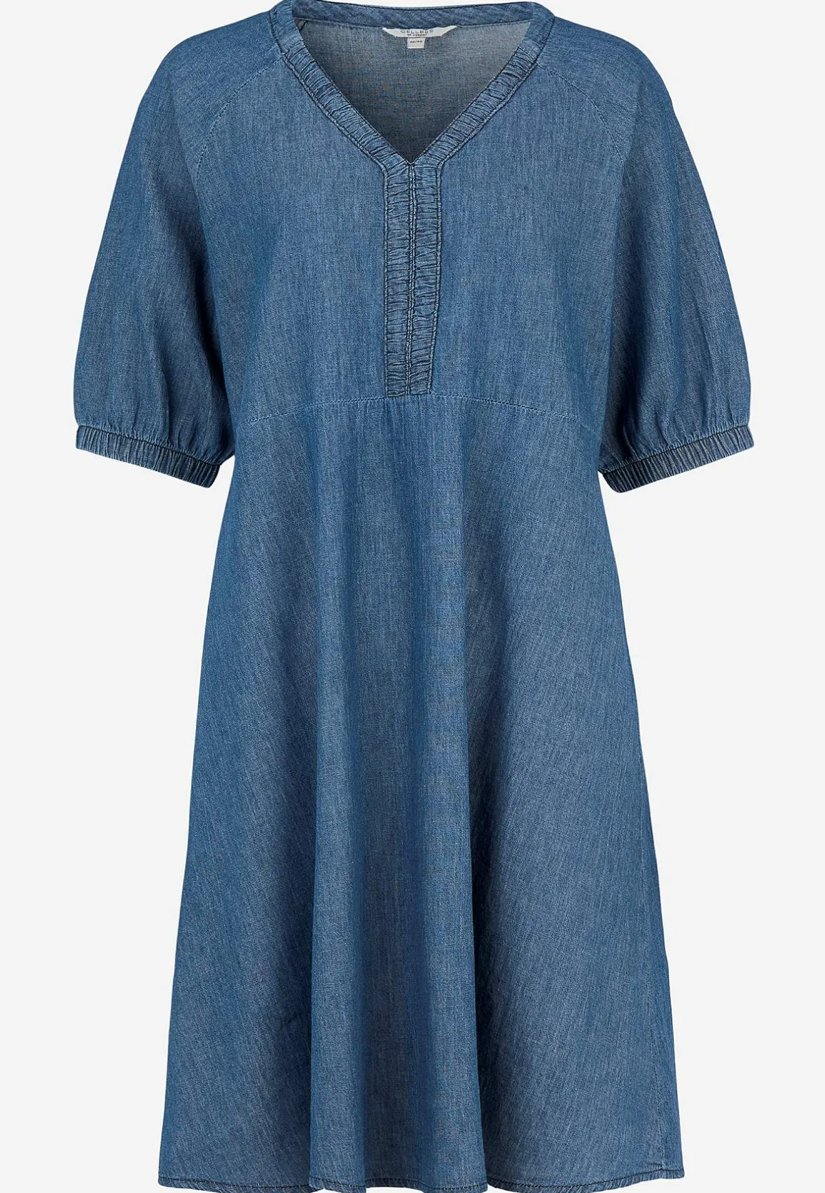 Cellbes of Sweden Kort jeansklänning med puffärmar Mellanblå Denim Sale