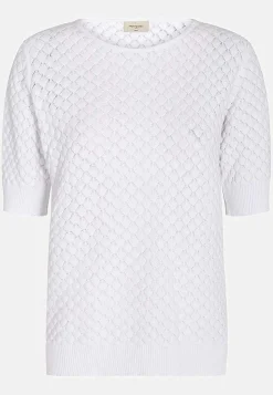 Freequent Kortärmad bomullströja med strukturmönster Hot