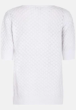 Freequent Kortärmad bomullströja med strukturmönster Hot