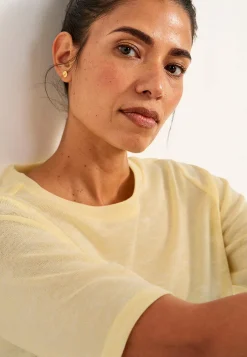 Cellbes of Sweden Kortärmad topp Ljusgul / Melerad New