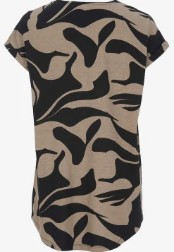 Cellbes of Sweden Kortärmad trikåtunika Mörk beige / Svart / Mönstrad Clearance