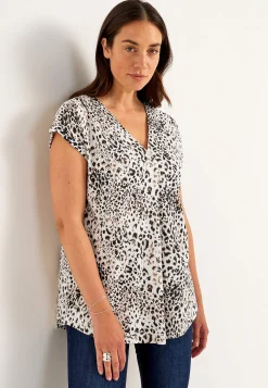 Cellbes of Sweden Kortärmad trikåtunika Beige / Leopard / Mönstrad