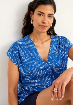 Cellbes of Sweden Kortärmad trikåtunika Blå / Mönstrad Discount