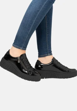 Rieker Lackad sneaker i skinn Svart Hot