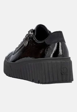 Rieker Lackad sneaker i skinn Svart Hot
