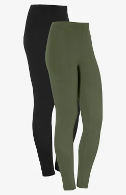 Cellbes of Sweden Leggings i bomull Fia 2-pack Mörkgrön + Svart Hot