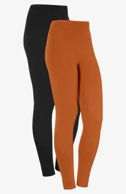 Cellbes of Sweden Leggings i bomull Fia 2-pack Rost + Svart Discount