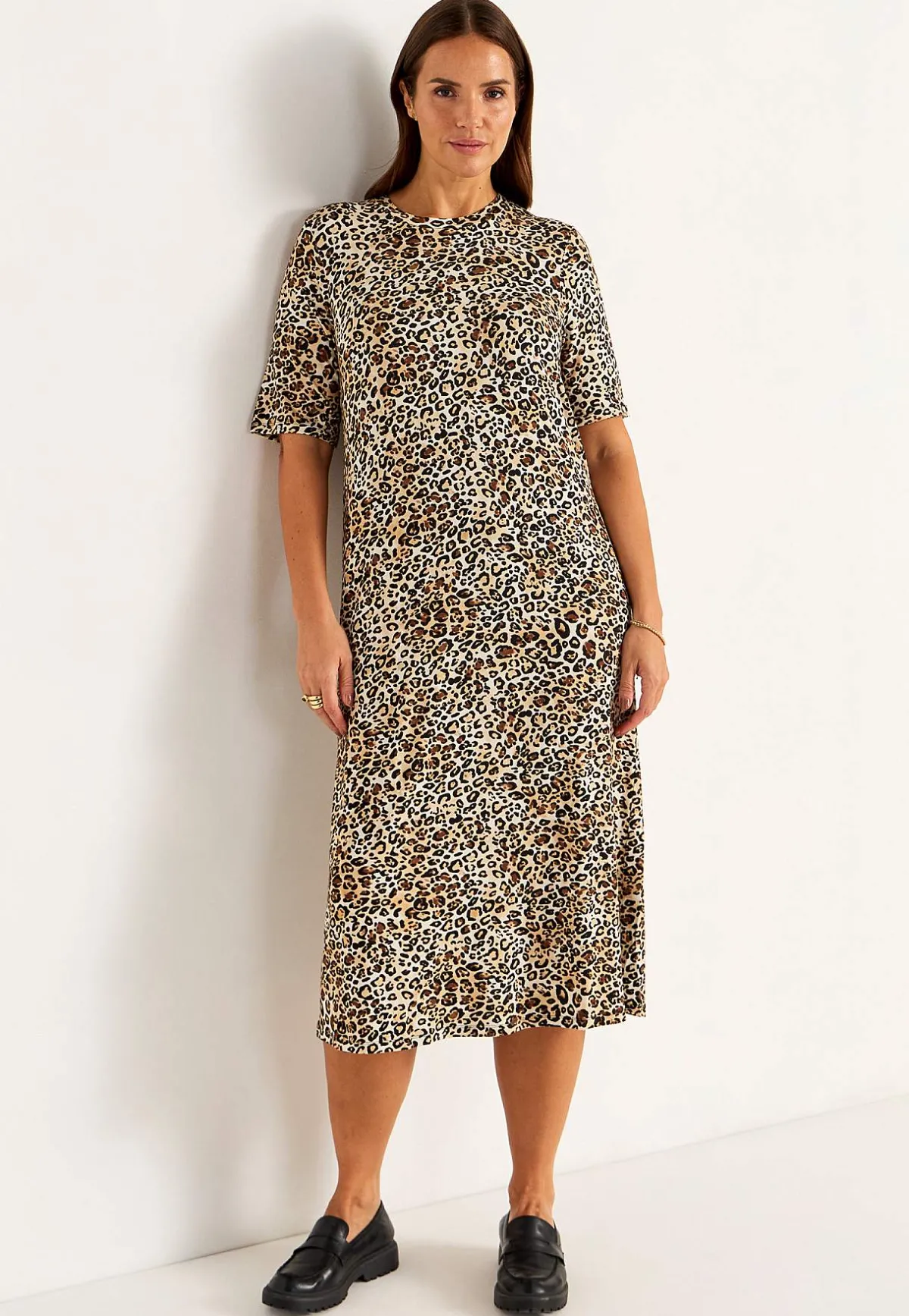 Cellbes of Sweden mönstrad trikåklänning Leopard Outlet