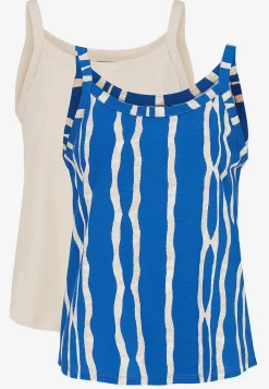 Cellbes of Sweden Linne i ekologisk bomull 2-pack Blå / Mönstrad + Beige Discount