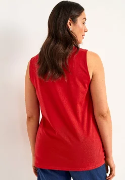 Cellbes of Sweden Linne med dekorativa stråveck Röd New