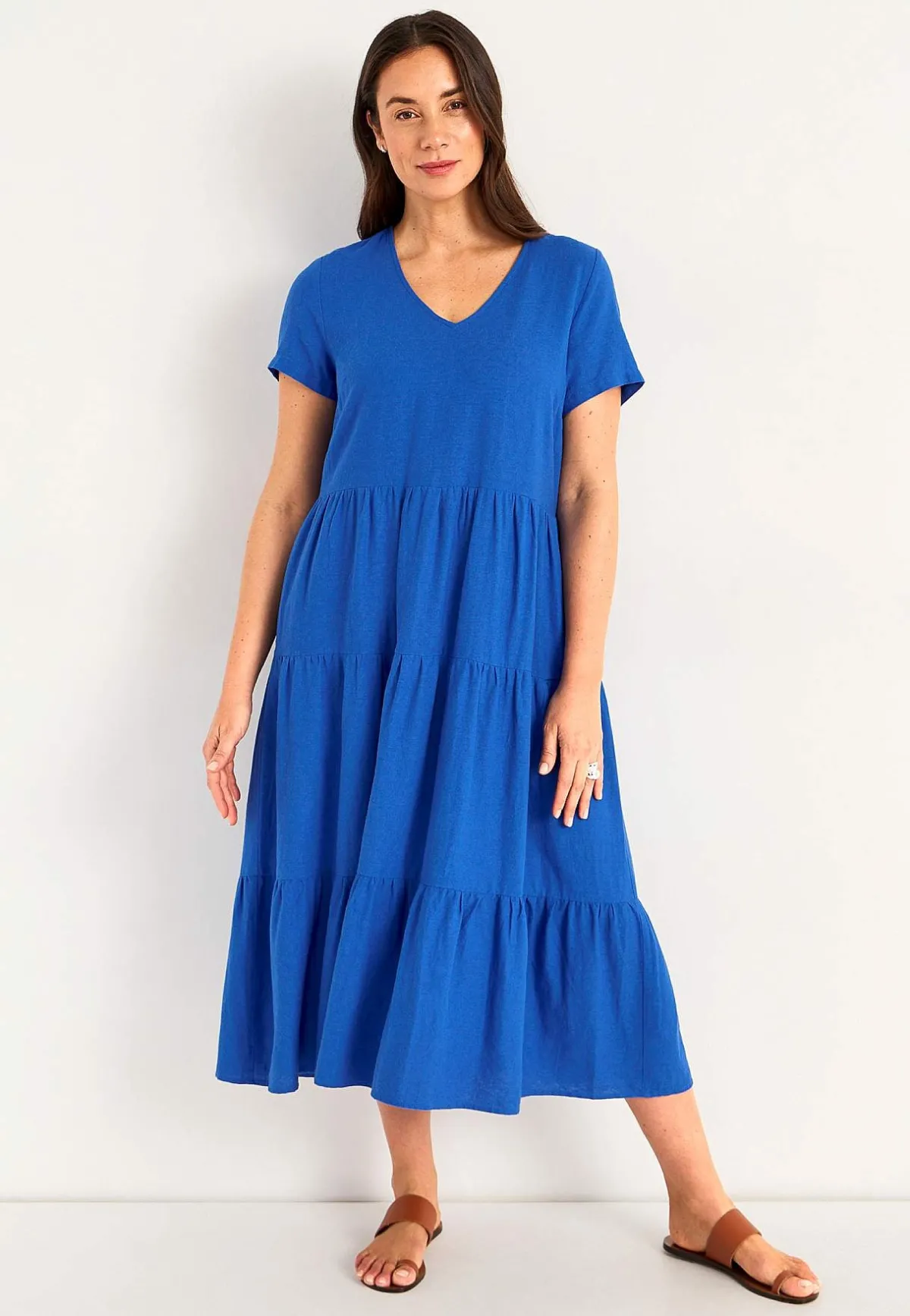 Cellbes of Sweden Linneklänning med volanger Hot