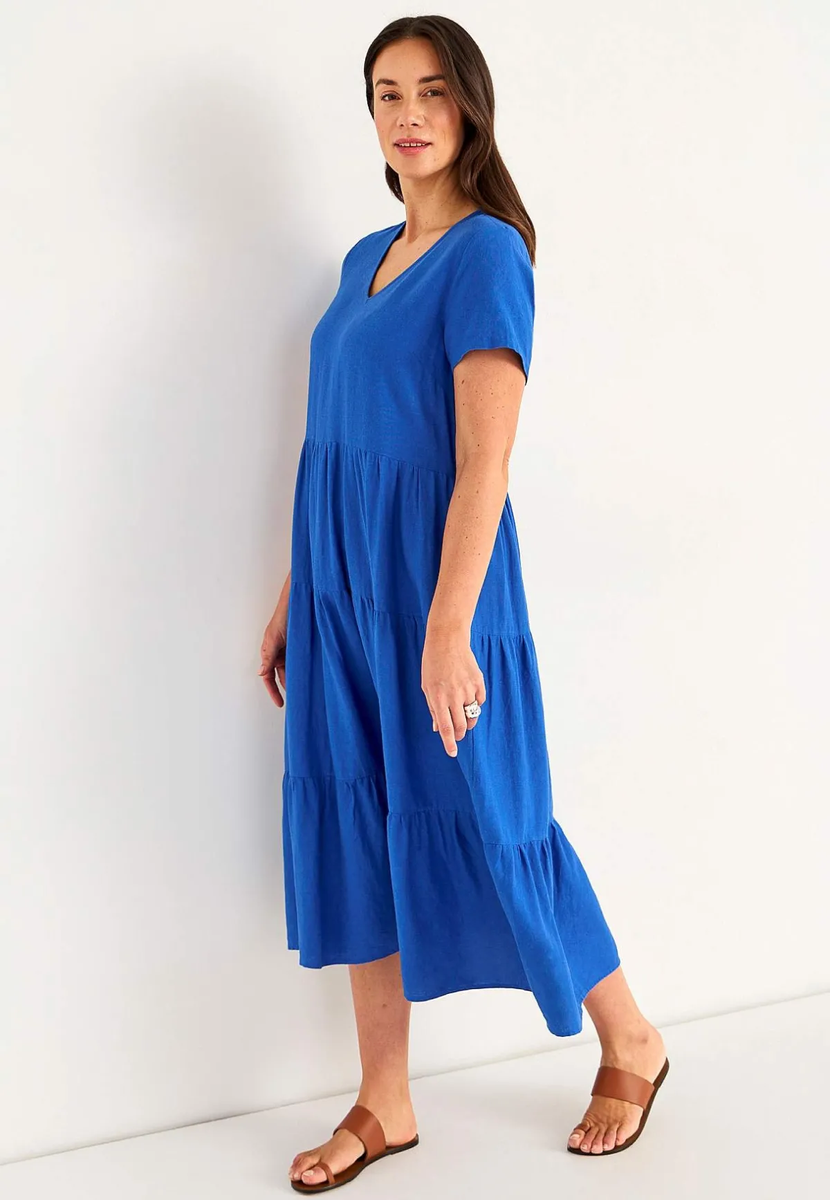 Cellbes of Sweden Linneklänning med volanger Hot