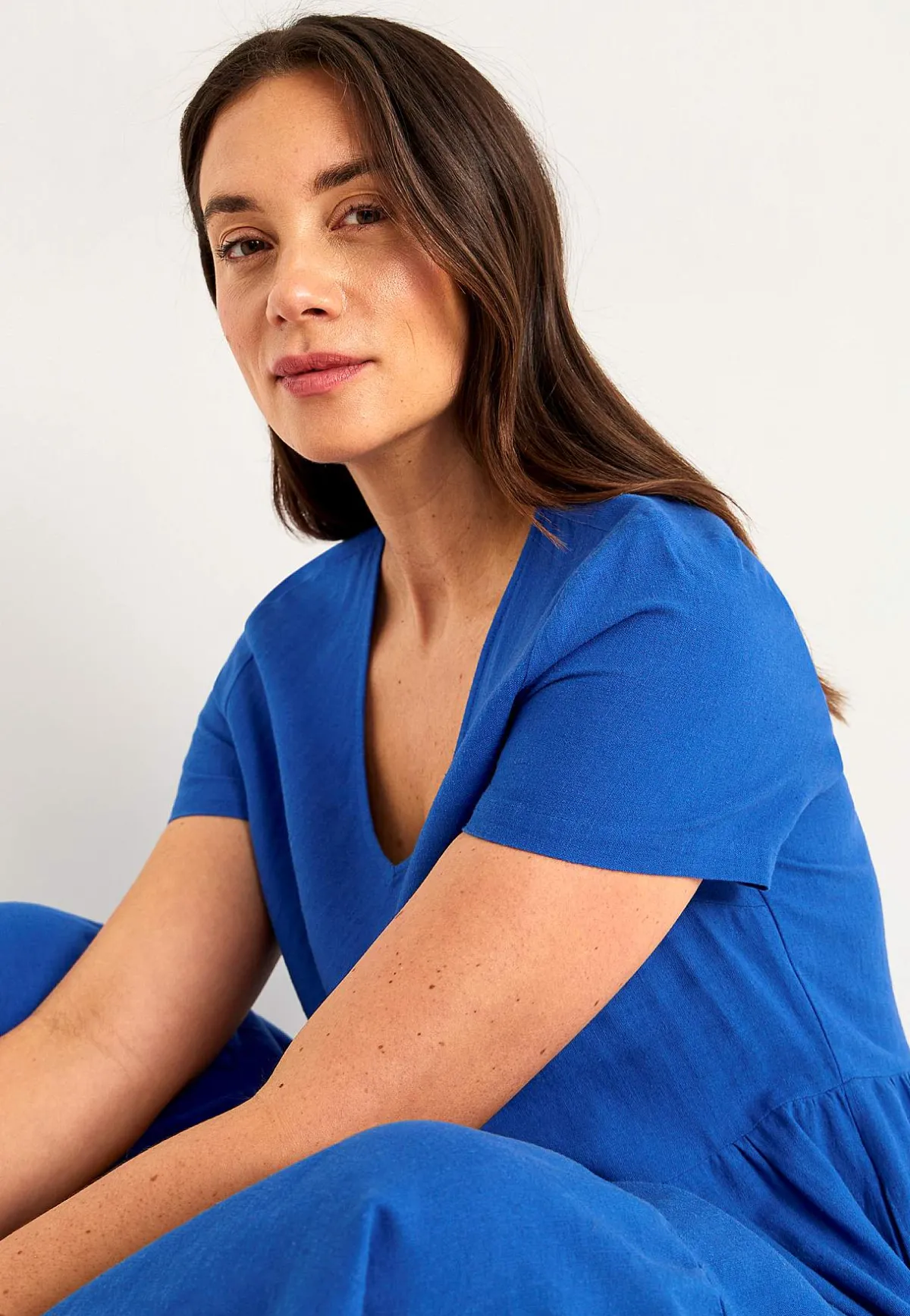 Cellbes of Sweden Linneklänning med volanger Hot