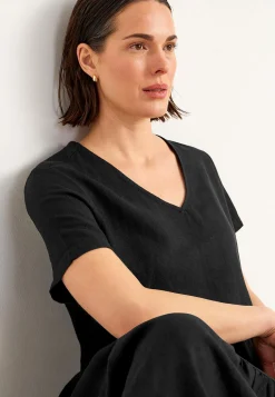 Cellbes of Sweden Linneklänning med volanger Svart Hot