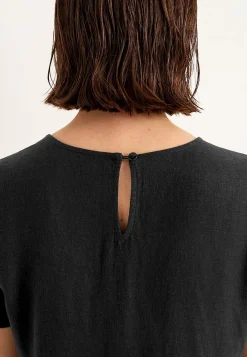 Cellbes of Sweden Linneklänning med volanger Svart Hot