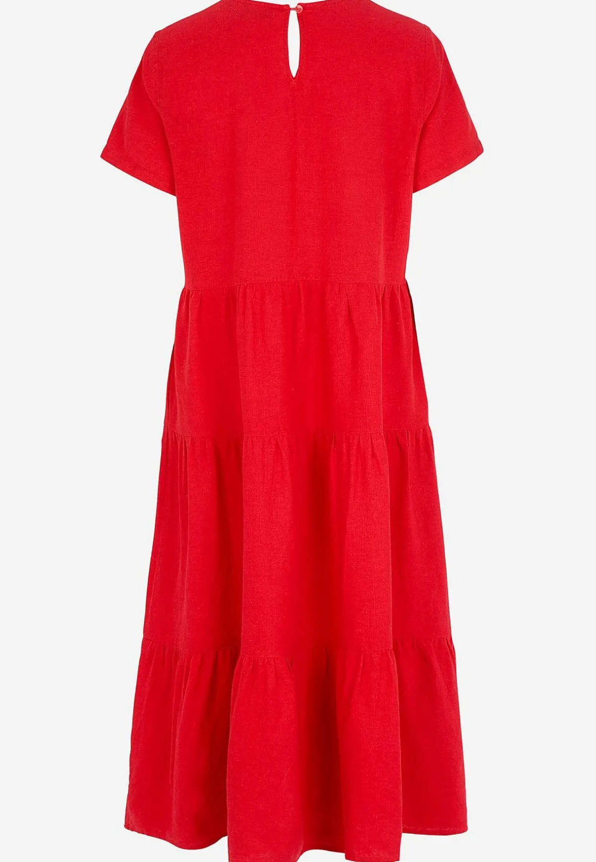 Cellbes of Sweden Linneklänning med volanger Röd Outlet