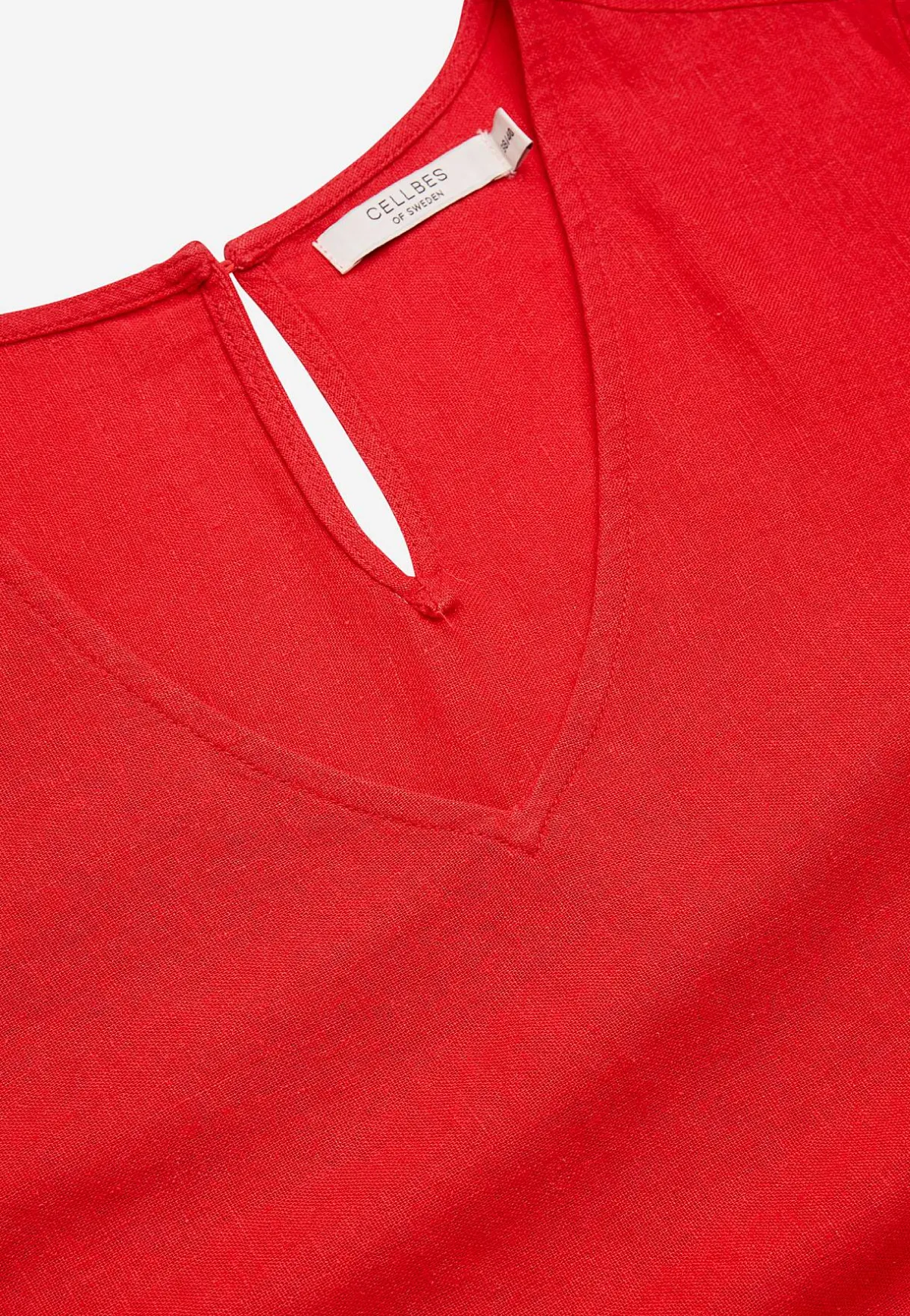 Cellbes of Sweden Linneklänning med volanger Röd Outlet