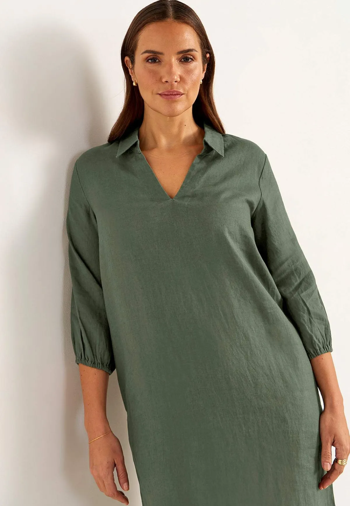 Cellbes of Sweden Linneklänning Premium Khakigrön Discount