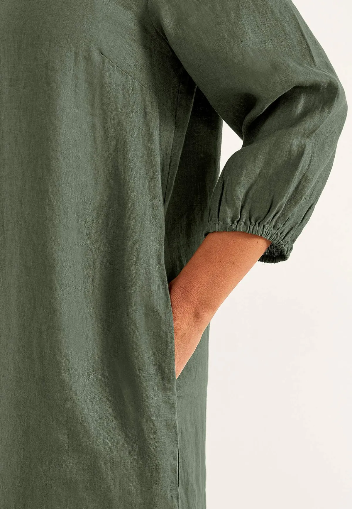 Cellbes of Sweden Linneklänning Premium Khakigrön Discount