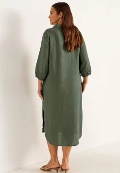 Cellbes of Sweden Linneklänning Premium Khakigrön Discount