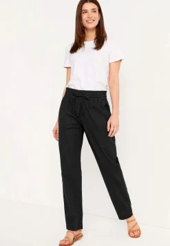 Cellbes of Sweden Lång byxa i tvättad bomull Svart Discount