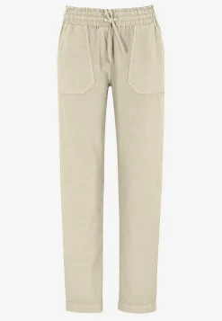 Cellbes of Sweden Lång byxa i tvättad bomull Beige Best