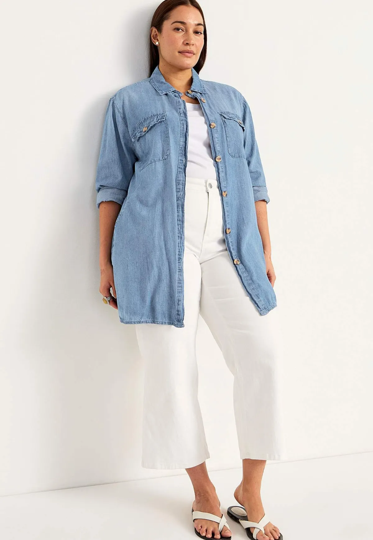 Cellbes of Sweden Lång jeansskjorta Ljusblå / Denim