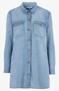 Cellbes of Sweden Lång jeansskjorta Ljusblå / Denim