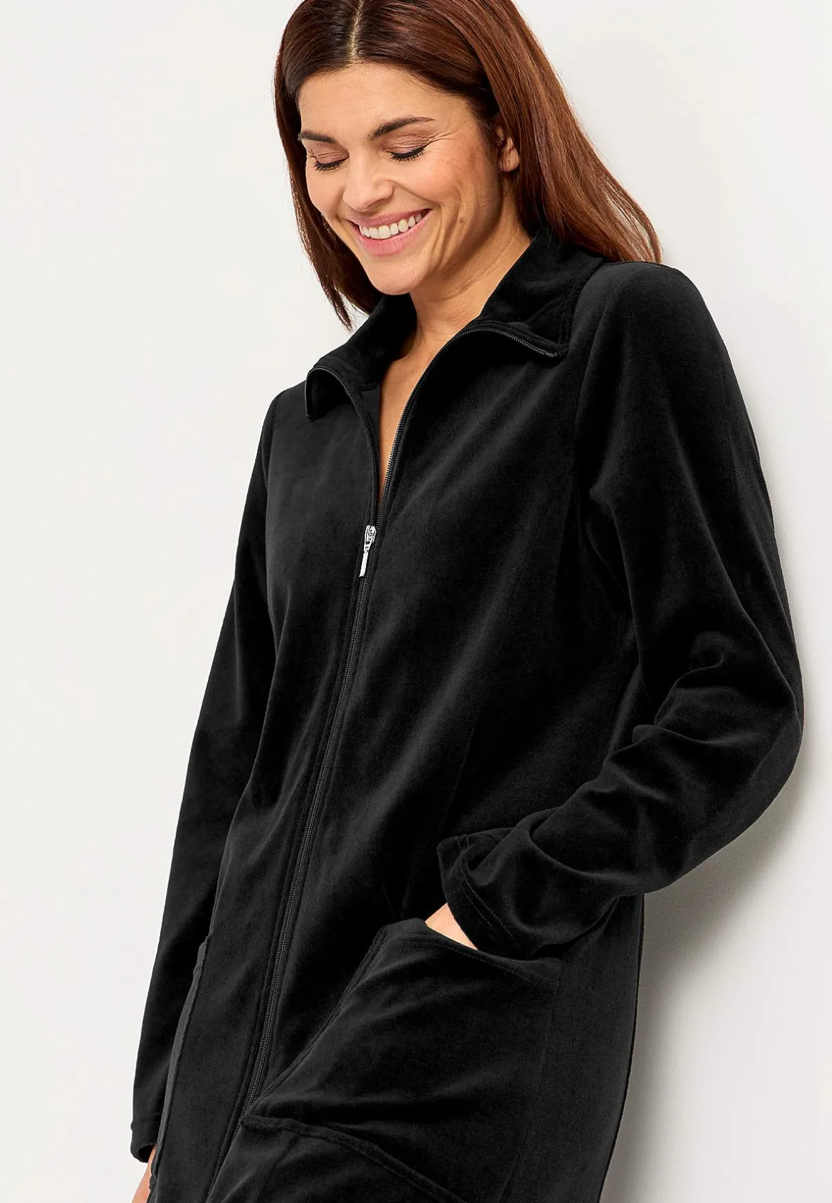 Cellbes of Sweden Lång morgonrock i velour Wilma Hot