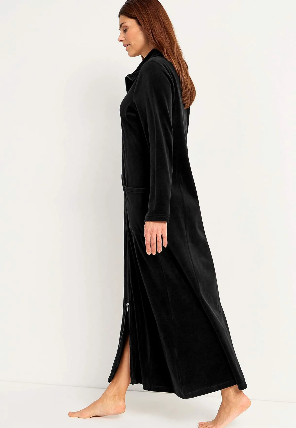 Cellbes of Sweden Lång morgonrock i velour Wilma Hot