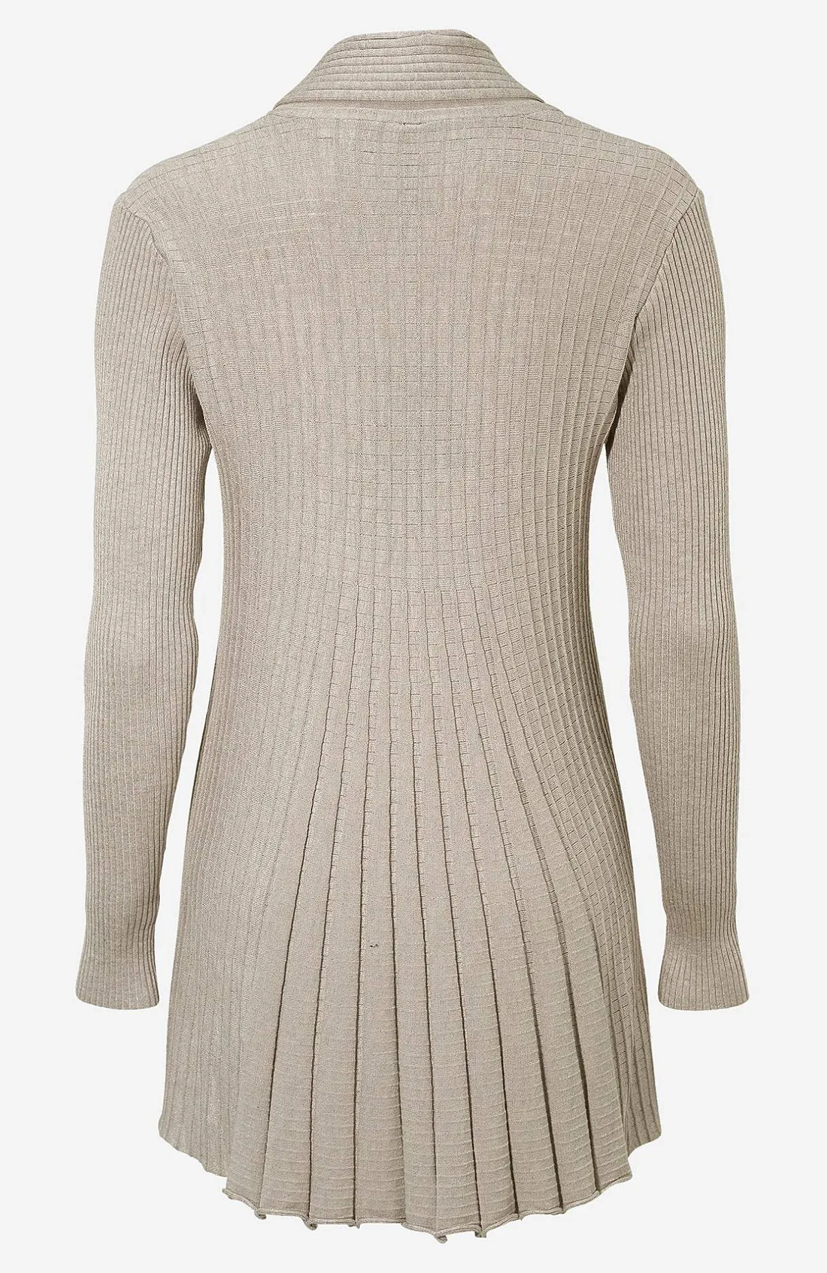 Freequent Lång, ribbad cardigan Claudisse Beigemelange Outlet