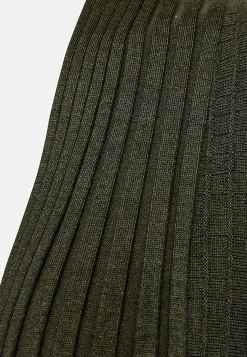 Freequent Lång, ribbad cardigan Claudisse Mörkgrön / Melerad