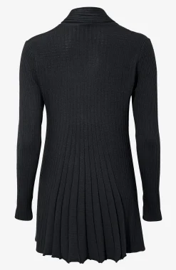 Freequent Lång, ribbad cardigan Claudisse Mörkgrön / Melerad